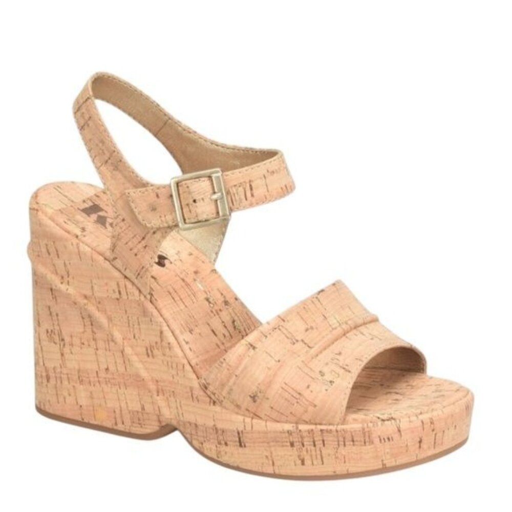 KORKS by Kork‎ Ease Bardot Platform Sandal in Natural Cork Size 9